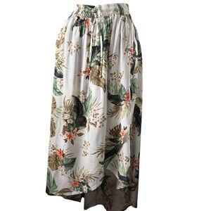 Rip Curl Floral Maxi Skirt - White and Green